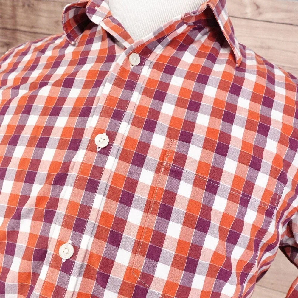 BANANA REPUBLIC LONG SLEEVE 100% COTTON CHECK BUTTON DOWN SHIRT MENS SZ‎ M